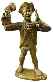 Antique Paul Revere Paper Mache Gold Painted Shoe Store Advertising Display