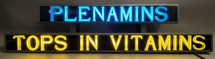 Plenamins Tops In Vitamins Original 1940s Lighted Advertising Store Display