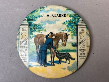 Dr. A.C. Daniels Home Treatment For Dumb Animals Pocket Mirror