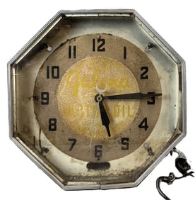 Galena Motor Oil 18" Neon Advertising 20s-30s Clock