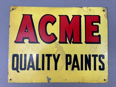Acme Quality Paints SST Painted Metal Advertising Sign