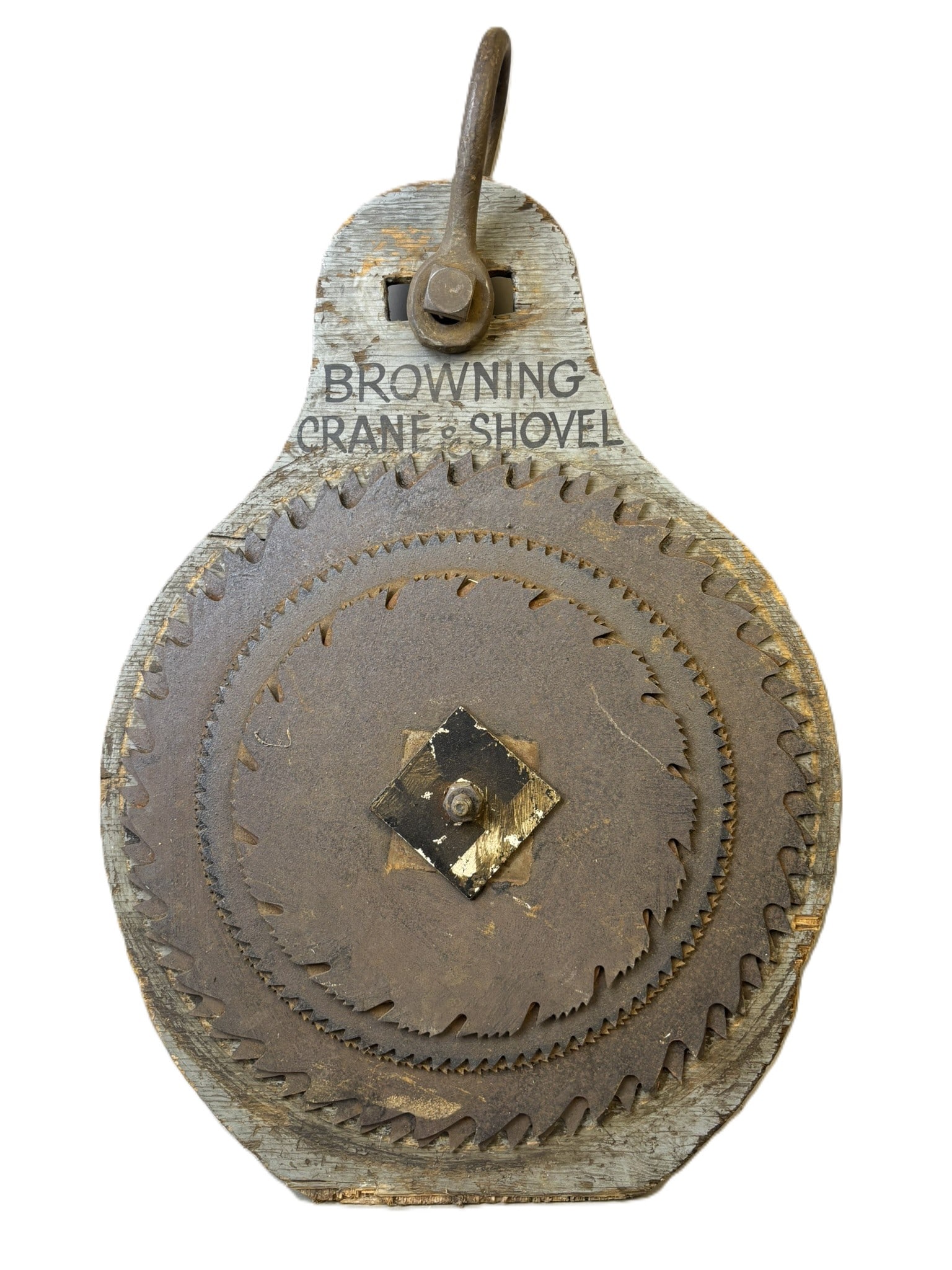 Browning Crane & Shovel Folk Art Wooden Advertising Store Sign Ca. 20s-30s (1 of 10)