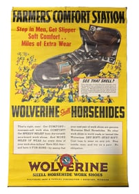 Wolverine Shell Horsehide Work Shoes Farmers Comfort Paper Advertising Poster