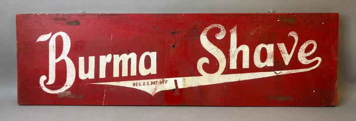 Burma Shave Shave In Town 1930s Original Wooden Advertising Sign