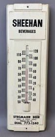 Sheehan Beverages Stegmaier Beer Mahoney City PA Thermometer Sign
