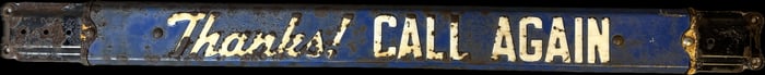 Thanks Call Again Embossed SST Metal Advertising Door Push