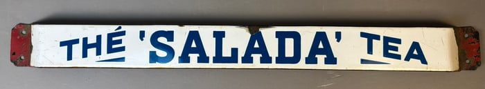 The Salada Tea Porcelain Advertising Door Push Sign