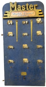 Master World's Finest Padlocks Original Store Display Rack Ca. 30s-40s