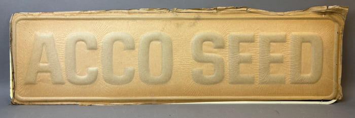ACCO SEED SST Embossed Original NOS Metal Farm Sign