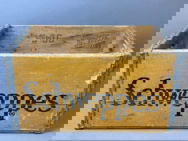 Schweppes Detroit Michigan 24 Bottle Original Wooden Shipping Crate