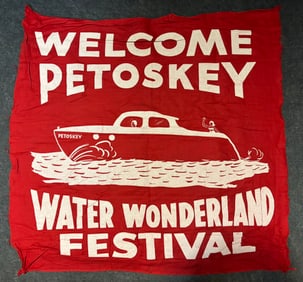 Welcome Petoskey Michigan Water Wonderland Festival Original Cloth Banner