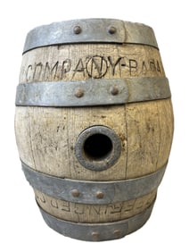 Antique The Effinger Co 1920s Wooden Advertising Beer Keg Baraboo Wisc