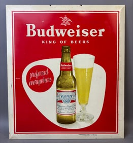 Budweiser King Of Beers Original TOC Beer Advertising Sign