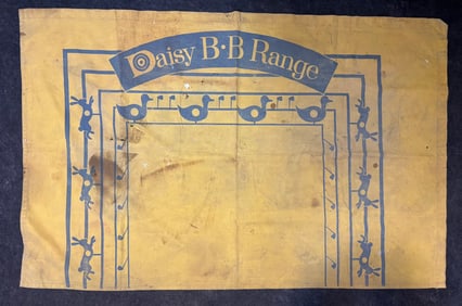 Daisy BB Range Original 40s-50s Cloth Advertising Banner Sign