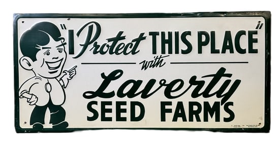 Protect This Place Laverty Seed Farms SST Embossed Advertising Sign