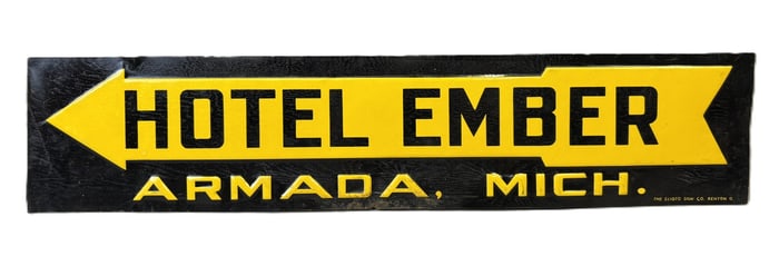 Hotel Ember Armada Michigan SST Embossed Sign