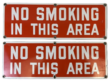 Pair No Smoking In This Area Gas Station Service Signs