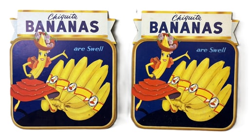 Chiquita Bananas Are Swell Cardboard Advertising Signs