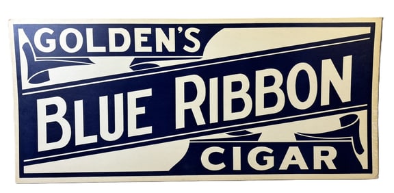 Golden's Blue Ribbon Cigar Cardboard Original 40s Sign