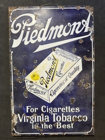Piedmont Cigarettes Virginia Tobacco SSP Porcelain Advertising Sign