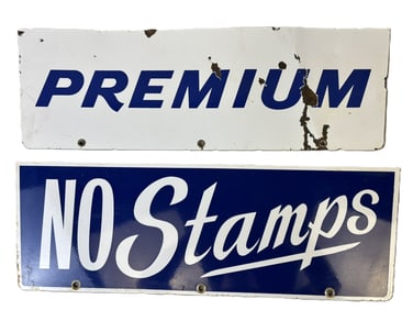 Pair Premium No Stamps DSP Porcelain Advertising Signs
