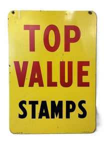 Top Value Stamps DST Painted Metal 1960 Sign