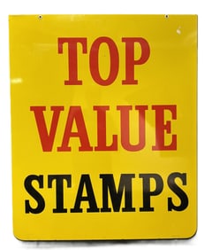 Top Value Stamps DST Painted Metal 1963 Sign