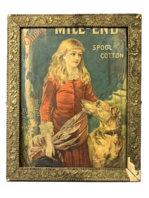 Mile-End Spool Cotton by Clark's Original Cardboard Framed Sign