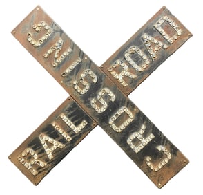 Railroad Crossing Original Railroad Reflector Cross Buck Sign