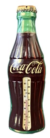 Coca Cola Original Painted Metal 16" 1950s Thermometer