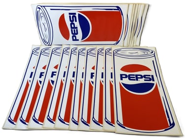 Lot 21 Vintage Pepsi Cola 2'x1' Original 1960s Stickers