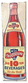 Wolverine Big 10 Beverages W.G.A Co SST Painted Metal Soda Sign