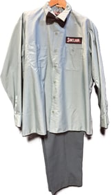 1960s Sinclair Oil Gas Station Service Attendant Outfit Shirt Pants & Tie
