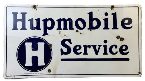 Hupmobile Service 1915 DSP Porcelain Motor Car Advertising Sign
