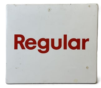 Mobil Regular SSP Porcelain Gas Pump Plate Sign