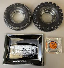 Lot 4 1950s Gulf Cadillac Goodrich General Tire Ashtray(s)