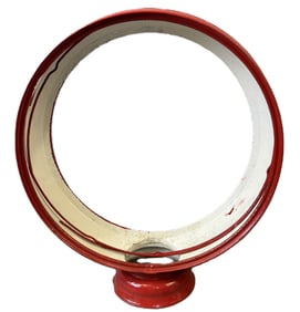 Original 1930s Metal Gas Pump Globe w/ Snap Rings