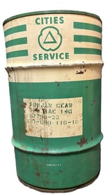 Cities Service Trojan Gear Oil 50lb Grease Barrel Metal Drum FULL
