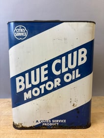 Cities Service Bleu Club Motor Oil 2 Gallon Can