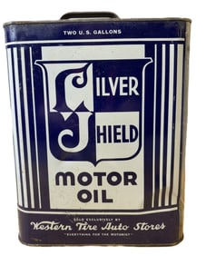 Silver Shield Motor Oil Western Tire Auto 2 Gallon Can