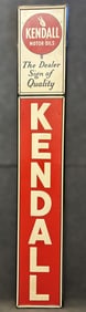 Kendall Motor Oil Embossed SST 6' Metal Advertising Sign