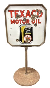Texaco Motor Oil DSP Curbside Lollipop 1950s Sign