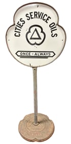 Cities Service Oils Once Always DSP Curbside Lollipop Sign