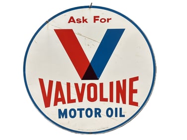 Valvoline Motor Oil 30" DST 1962 Painted Metal Sign
