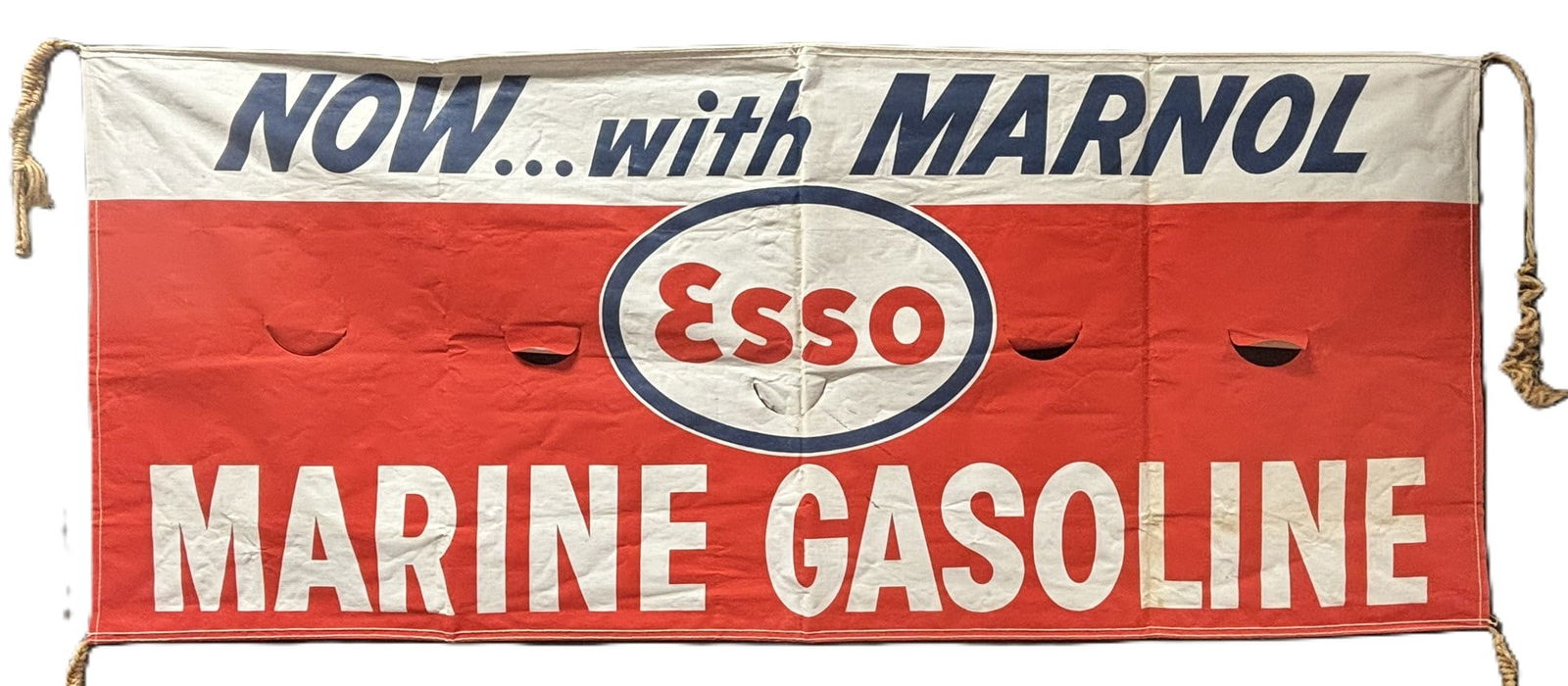 ESSO Marine Gasoline Now w/ Marnol NOS Canvas Banner Sign (1 of 13)