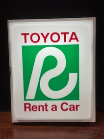 Toyota Rent A Car Plastic Lighted Advertising Sign