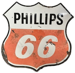 Phillips 66 6' DSP Porcelain Gas Station Pole Sign