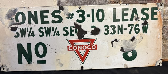 Conoco SSP Porcelain Original Jones Lease Sign