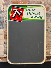 7up Your Thirst Away 1963 SST Metal Chalkboard Sign
