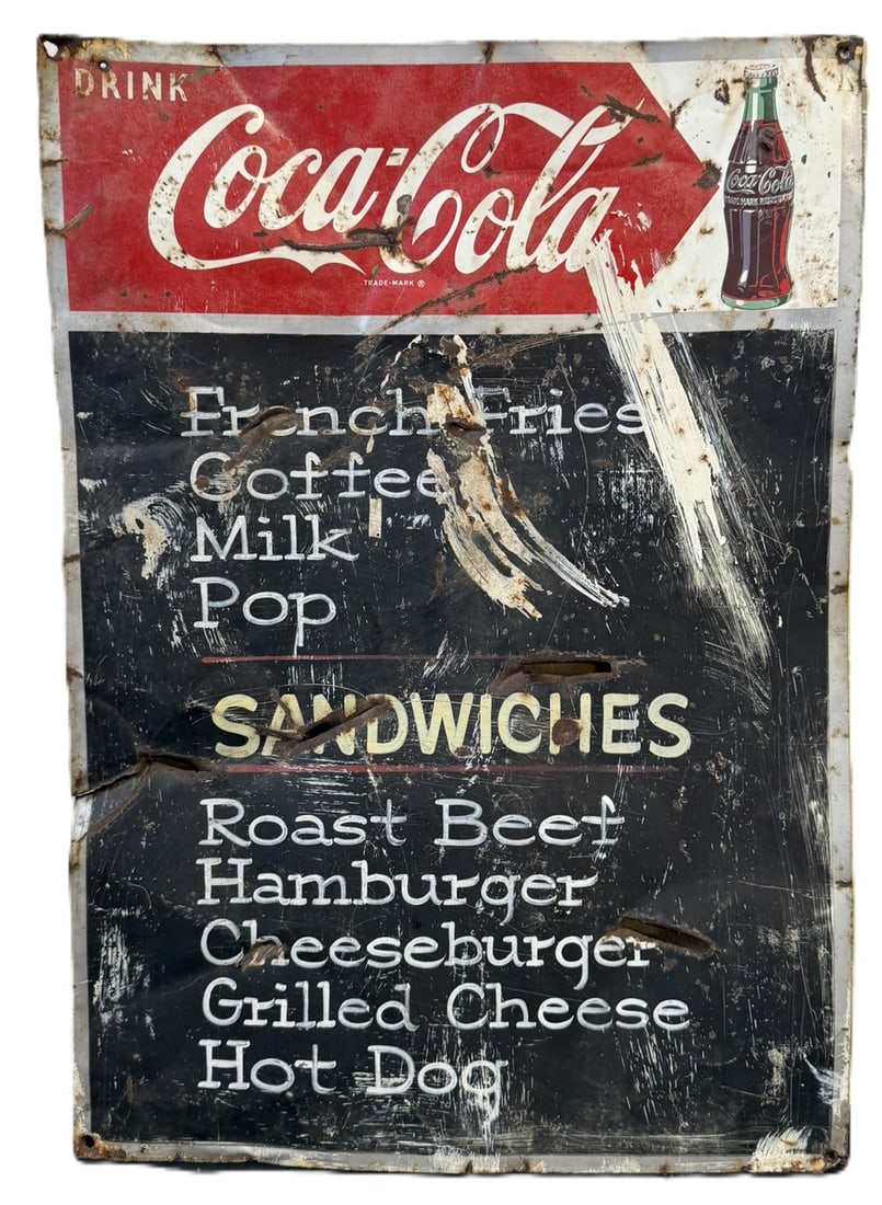 Drink Coca-Cola Original Patina SST Tin Menu Chalk Board Sign (1 of 12)